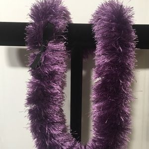 NWOT Graduation Lei Handmade Basic Purple Fun Fur Eyelash Yarn
